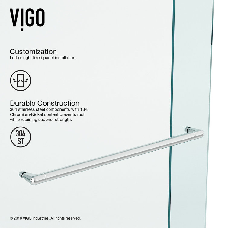 Ferrara Chrome Frameless Sliding Shower Door with Clear Glass