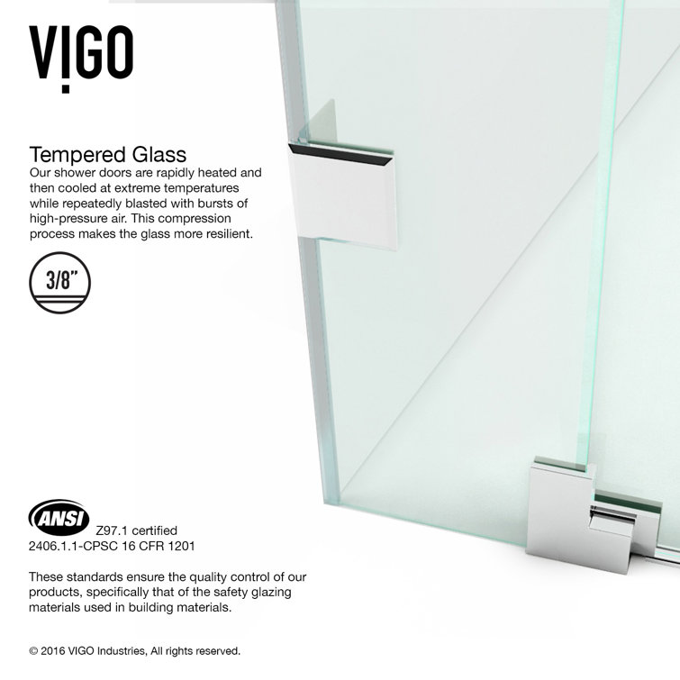 Pirouette 36-48" Frameless Clear Glass Pivot Shower Door