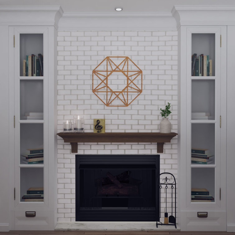 Cherry Wood Geometric Fretwork Ceiling Medallion, 18" Diameter