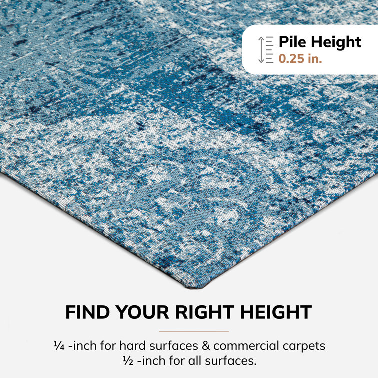 Maldives Blue and Ivory Polyester Chair Mat