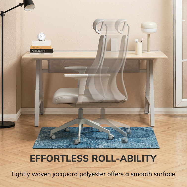 Maldives Blue and Ivory Polyester Chair Mat