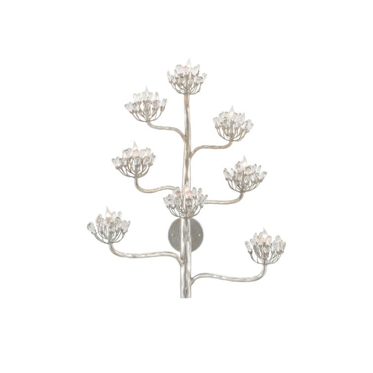 Agave Americana Silver Leaf 8-Light Wall Sconce