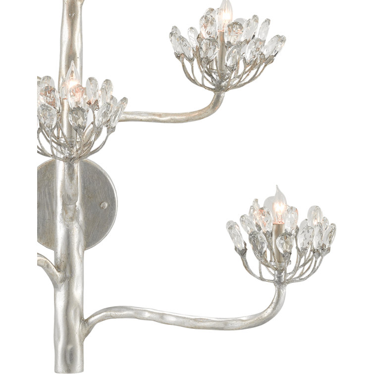 Agave Americana Silver Leaf 8-Light Wall Sconce