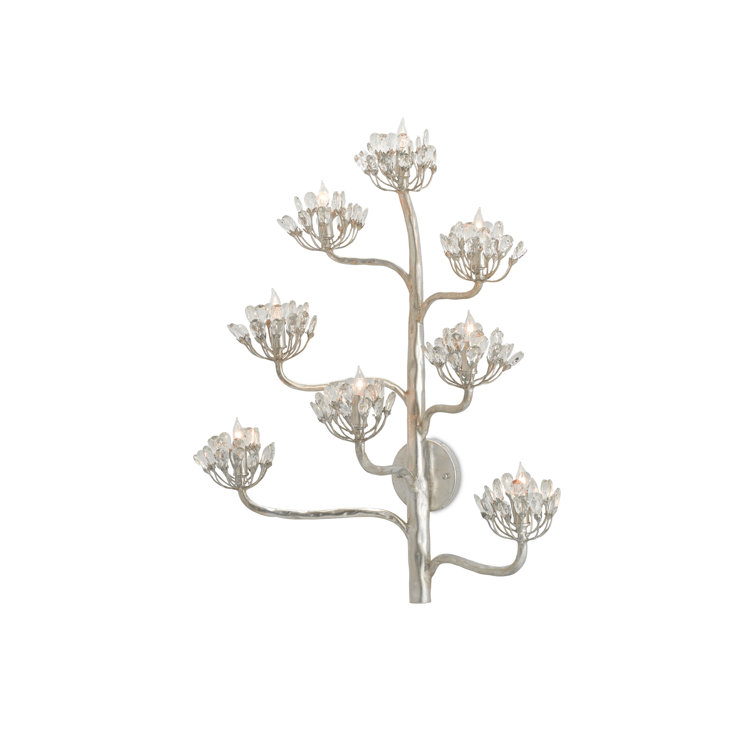 Agave Americana Silver Leaf 8-Light Wall Sconce