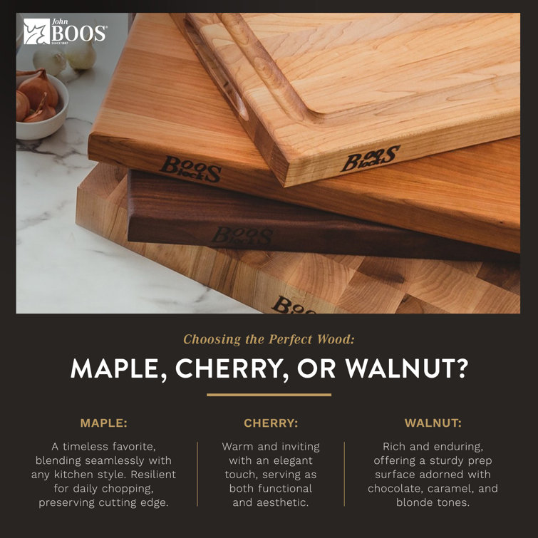 Maple Wood Reversible Cutting Board with Hand Grips, 18 x 12 Inches