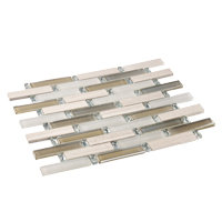 Saga Heroic Beige Glass and Marble Brick Joint Mosaic Tile