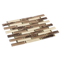 Saga Matte Brown Marble and Glass Mosaic Tile