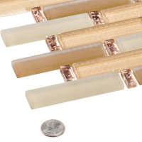 Saga Matte Brown Glass and Marble Mosaic Tile