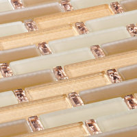 Saga Matte Brown Glass and Marble Mosaic Tile