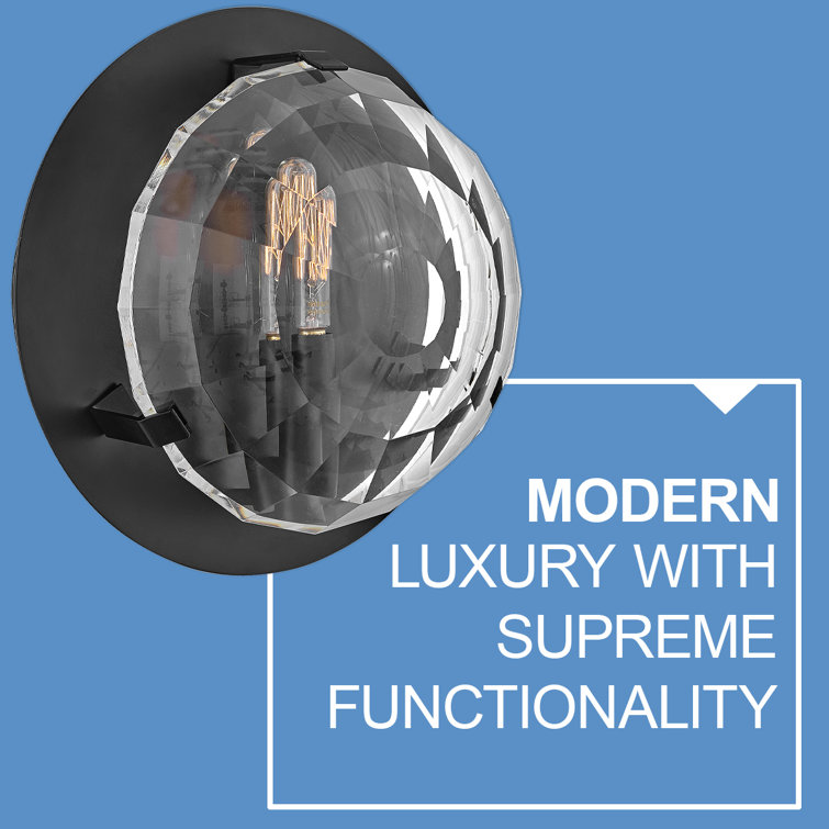 Leo Black Optic Crystal 1-Light Wall Sconce