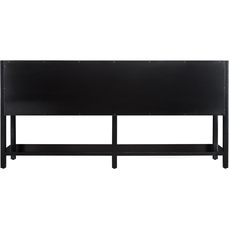 72" Black Mahogany Double Bathroom Vanity with Carrara Marble Top