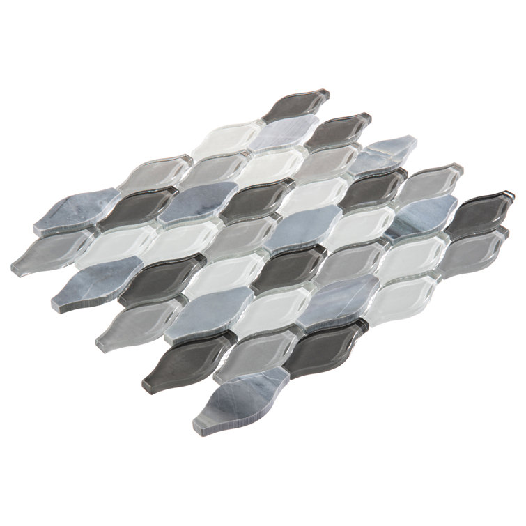 Annabelle Blue and Gray Polished Marble Mosaic Tile