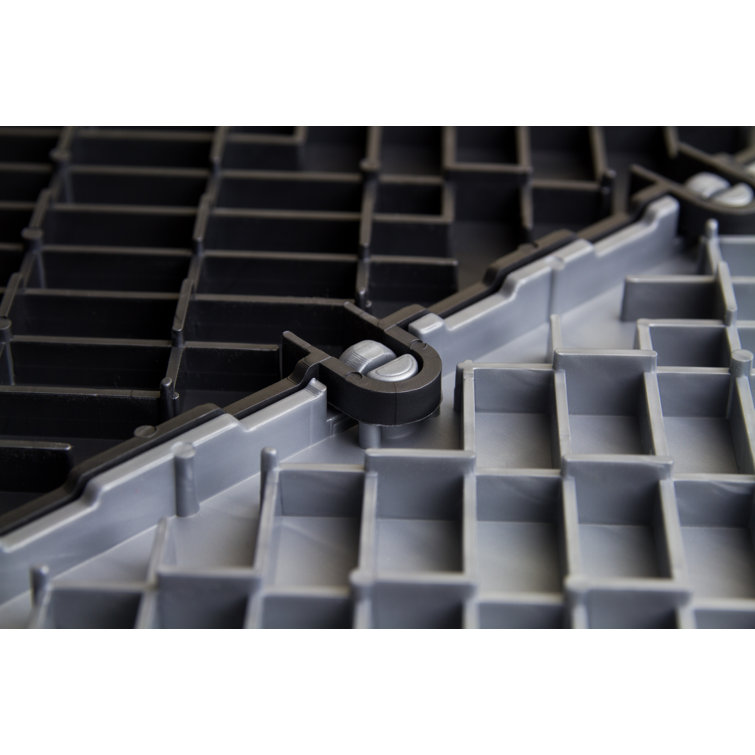 Silver Diamond Pattern Interlocking Modular Garage Flooring Tiles