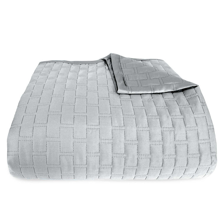 Stone Gray Queen Bamboo Quilted Coverlet