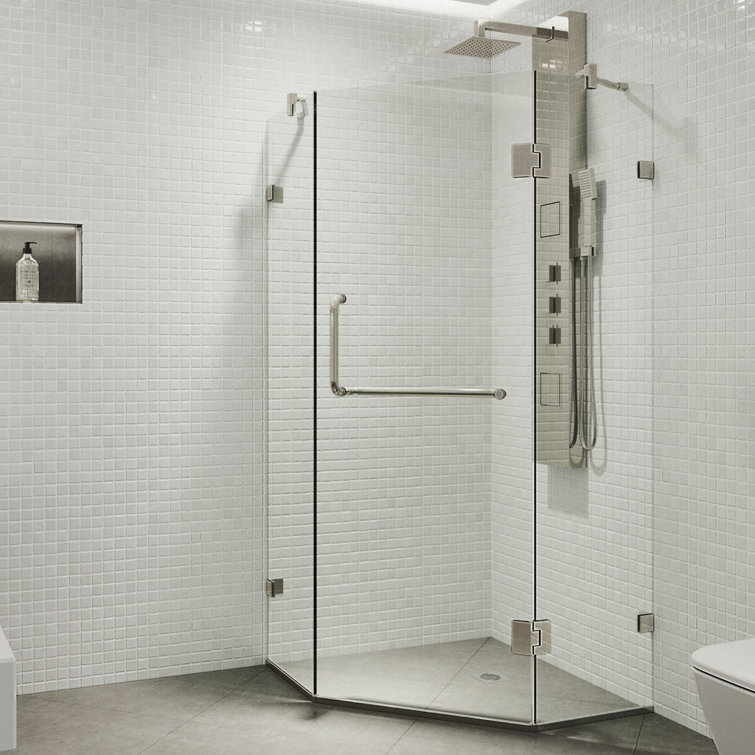 Piedmont Brushed Nickel Frameless Neo-Angle Shower Enclosure