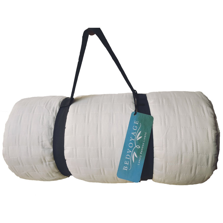 Stone Gray Queen Bamboo Quilted Coverlet