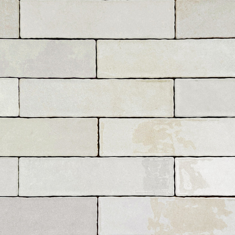 Beige Glossy Ceramic Subway Wall and Floor Tile 3" x 12"