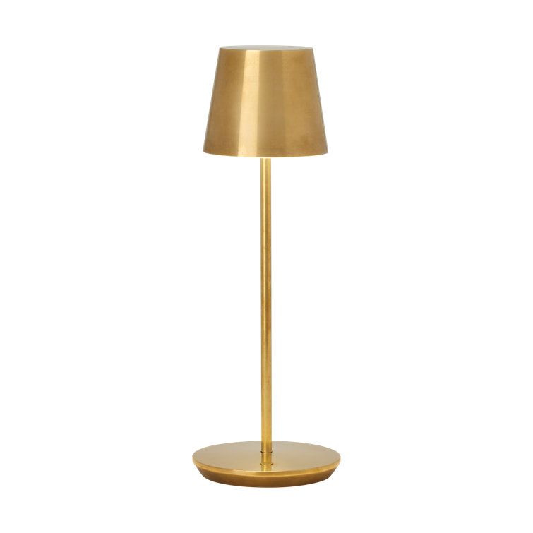 Natural Brass Cordless LED Table Lamp with Dimmable Touch