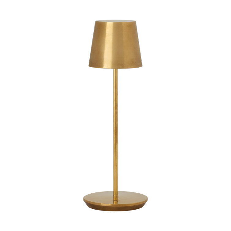 Natural Brass Cordless LED Table Lamp with Dimmable Touch