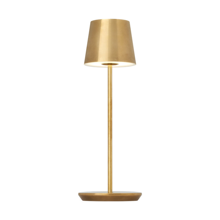 Natural Brass Cordless LED Table Lamp with Dimmable Touch