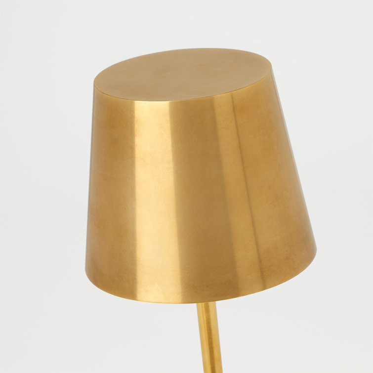 Natural Brass Cordless LED Table Lamp with Dimmable Touch