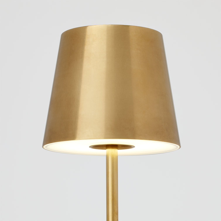 Natural Brass Cordless LED Table Lamp with Dimmable Touch