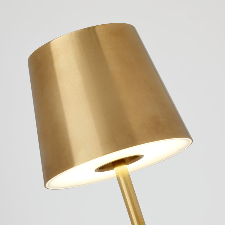 Natural Brass Cordless LED Table Lamp with Dimmable Touch