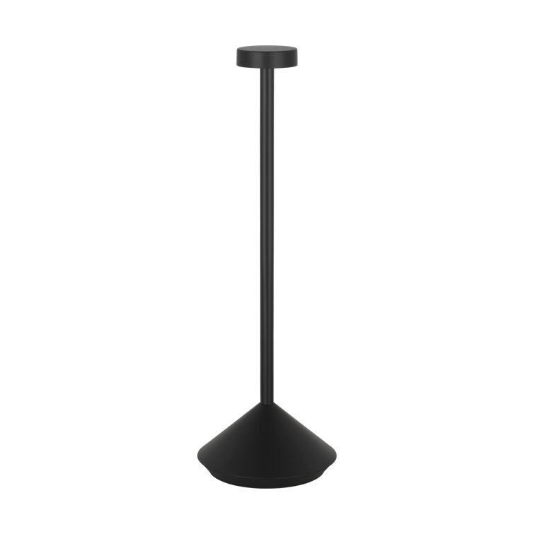 Black Cordless Rechargeable LED Table Lamp with 3-Way Switch