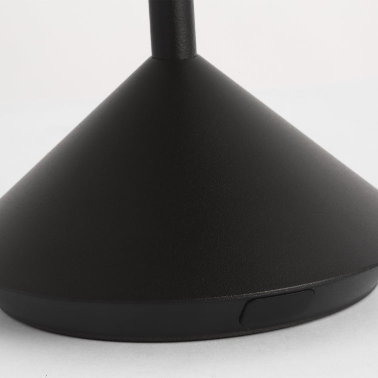 Black Cordless Rechargeable LED Table Lamp with 3-Way Switch