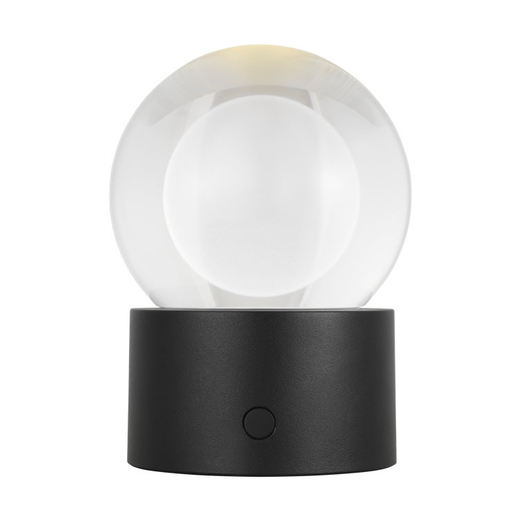 Mina Black Crystal Sphere Rechargeable Table Lamp