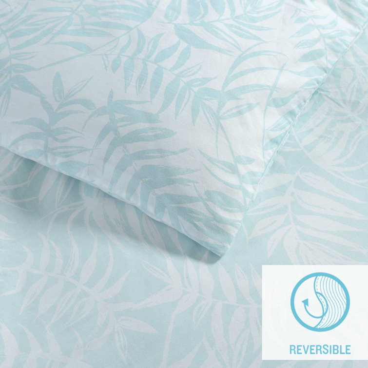 King Blue Cotton Reversible Comforter Set with Shams