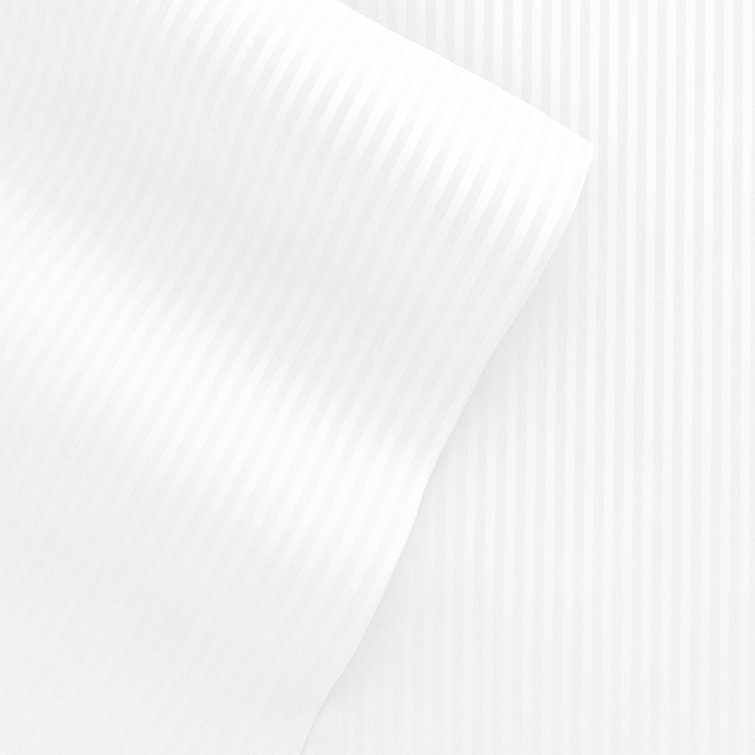 White Striped Microfiber Queen Sheet Set with Pillowcases