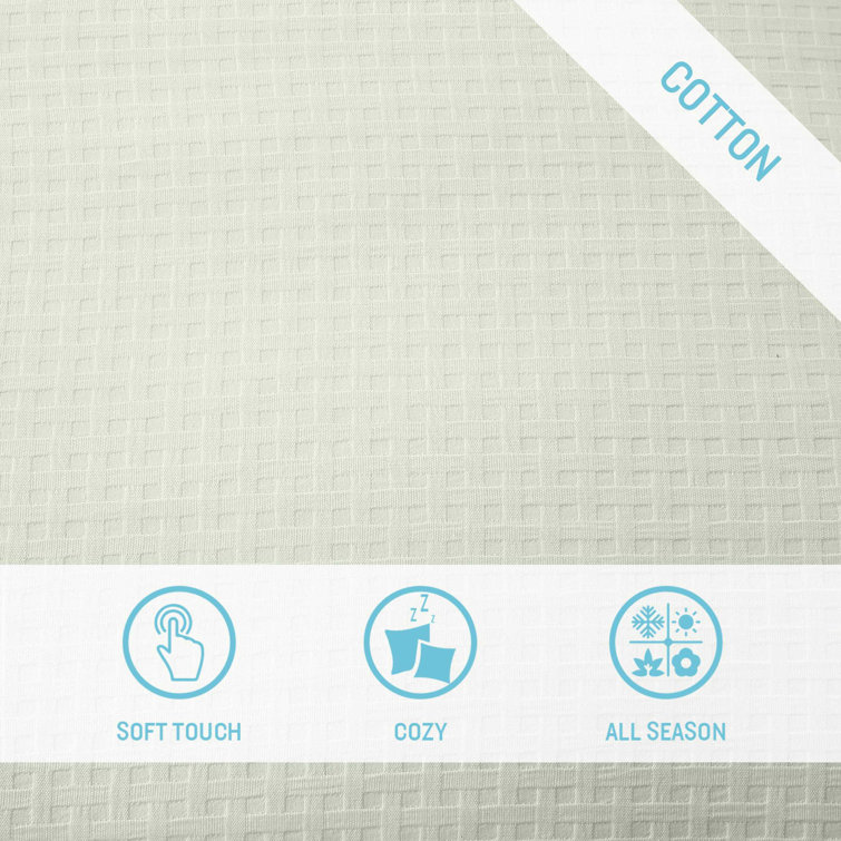 King White Cotton Basketweave Duvet Cover Set