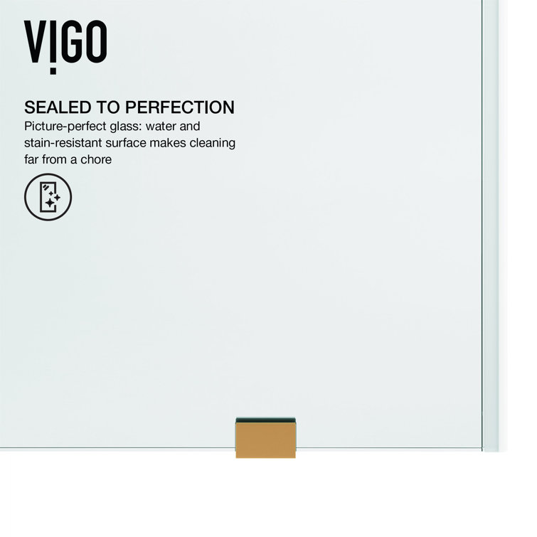 Elan 72" Frameless Sliding Shower Door in Matte Brushed Gold with Clear Glass