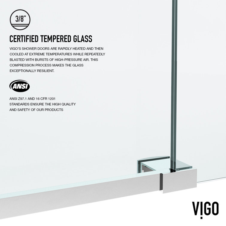 Elan 48-inch Frameless Sliding Shower Door with Clear Glass and Chrome Hardware