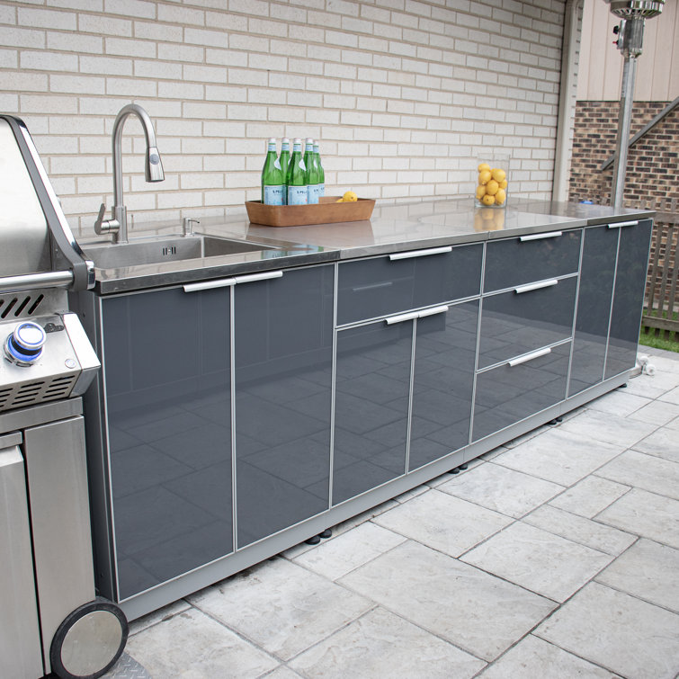 Stainless Steel Modular Outdoor Kitchen Countertop with Sink Cutout