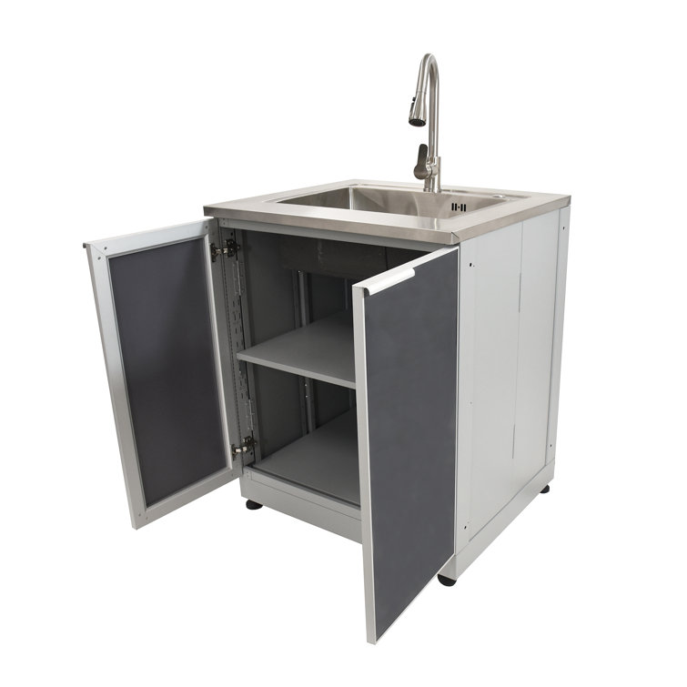 Slate Gray Aluminum Modular Outdoor Kitchen Cabinet