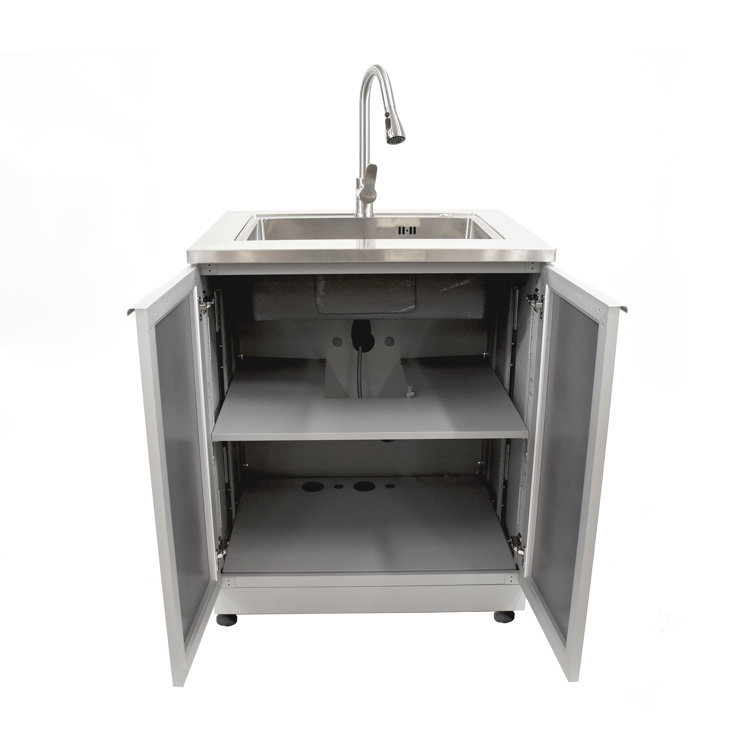 Slate Gray Aluminum Modular Outdoor Kitchen Cabinet