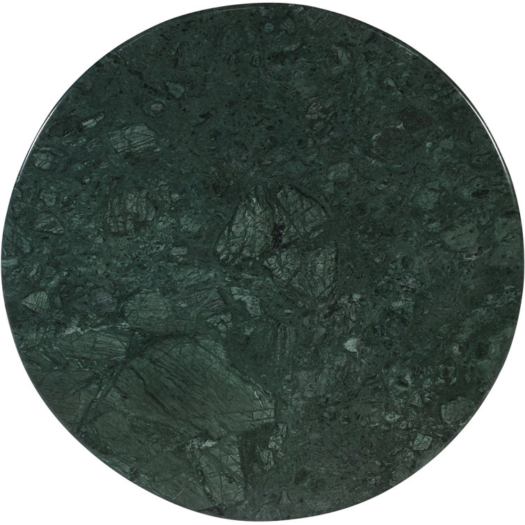 Green Marble Round Coffee Table with Cross Legs