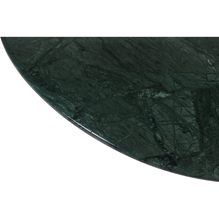 Green Marble Round Coffee Table with Cross Legs