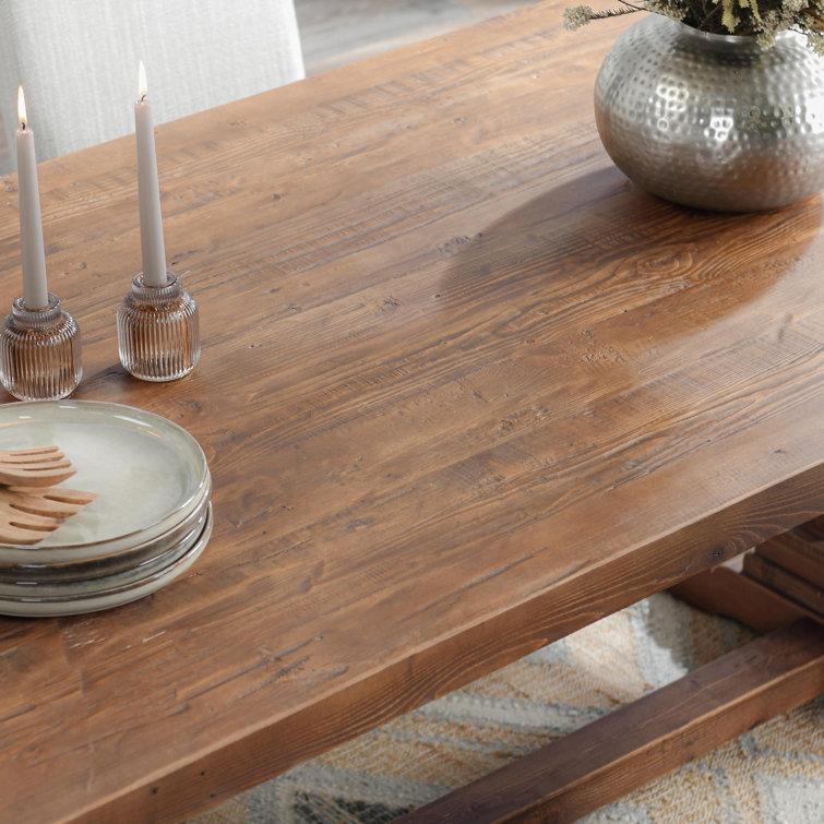 Reclaimed Wood Extendable Dining Table with Artistic Curves