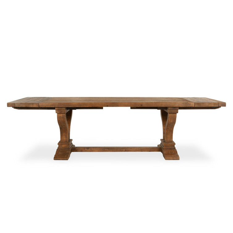 Reclaimed Wood Extendable Dining Table with Artistic Curves