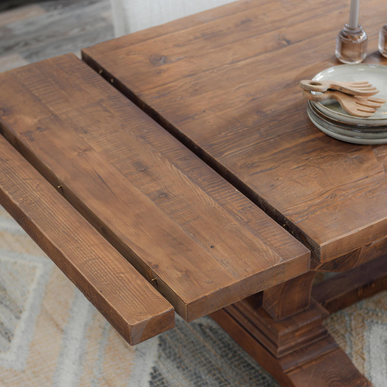 Reclaimed Wood Extendable Dining Table with Artistic Curves