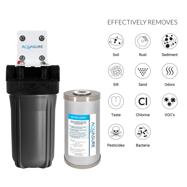 Aquasure 70,000 Grains Whole House Water Filtration Bundle with RO System