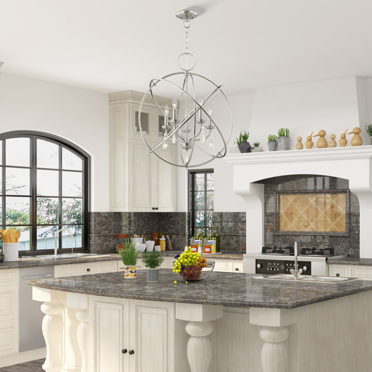 Aria Brushed Nickel Crystal Orb Chandelier