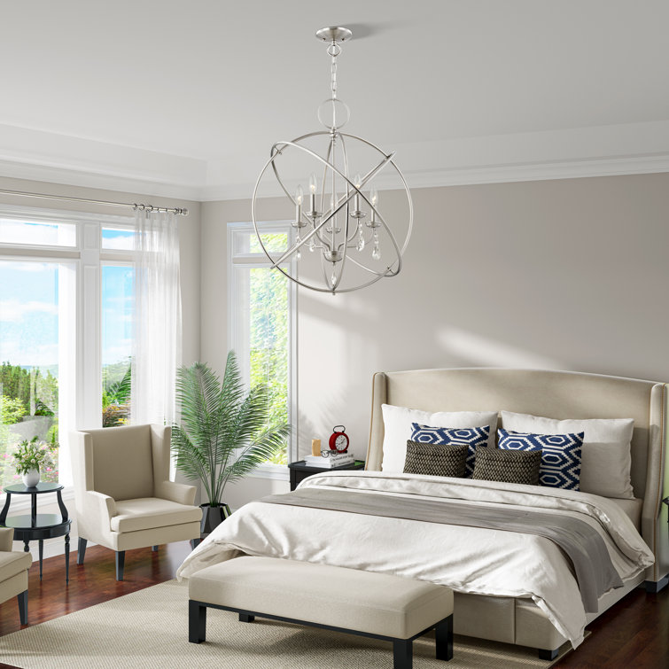 Aria Brushed Nickel Crystal Orb Chandelier