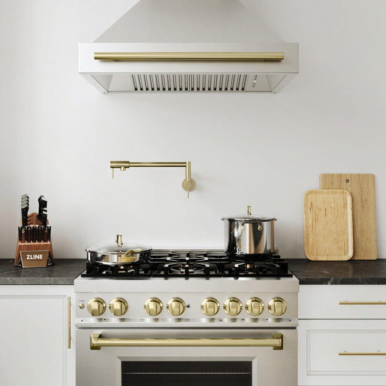 Gemini Brushed Nickel Wall-Mounted Pot Filler Faucet