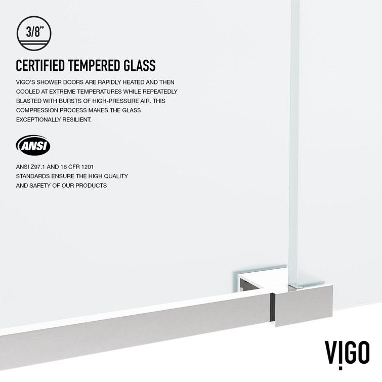 Elan 56-60" Frameless Frosted Glass Sliding Shower Door