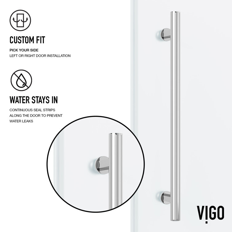 Frameless 60" Frosted Glass Sliding Shower Door with Brushed Stainless Steel Hardware