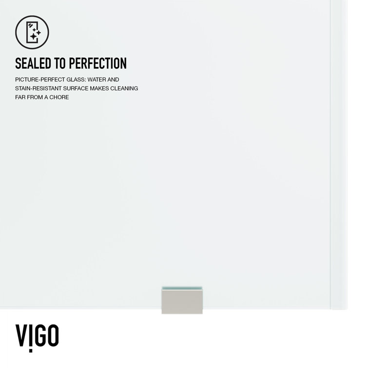 Elan 60-Inch Frameless Frosted Glass Sliding Shower Door